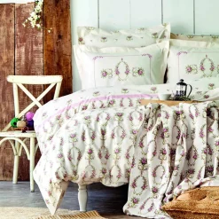 Home Alfia 100% Turkish Cotton Duvet Cover Set, Double Duvet Cover Sets