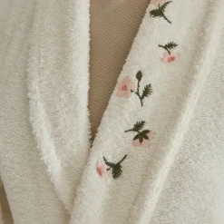 Hot Home Allen 6-Piece 100% Turkish Cotton Family Bathroom Set, Offwhite Bathrobes