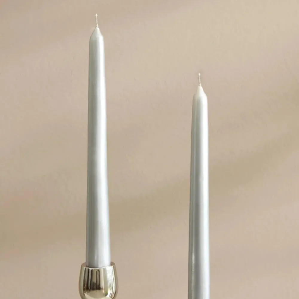 Outlet Home Andy 2-Piece Candle, 24cm, Silver Candles