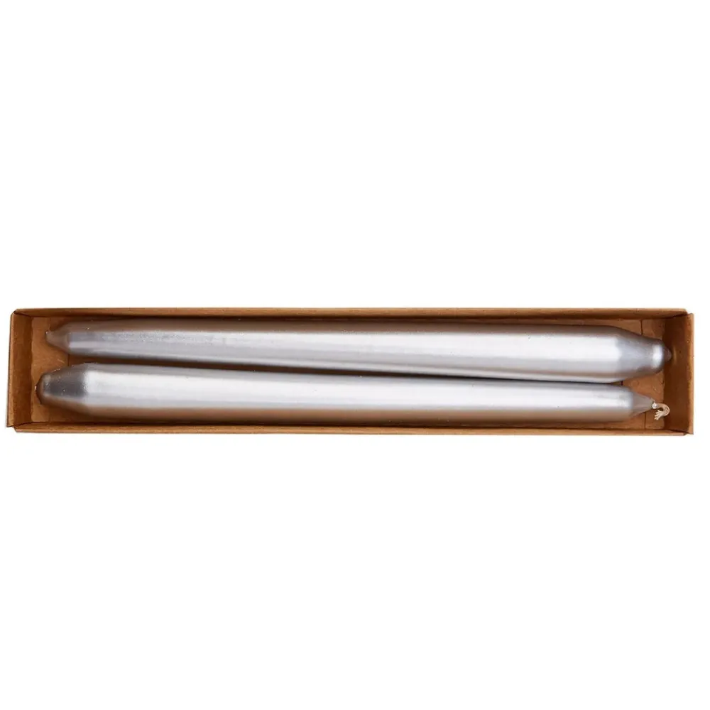 Outlet Home Andy 2-Piece Candle, 24cm, Silver Candles