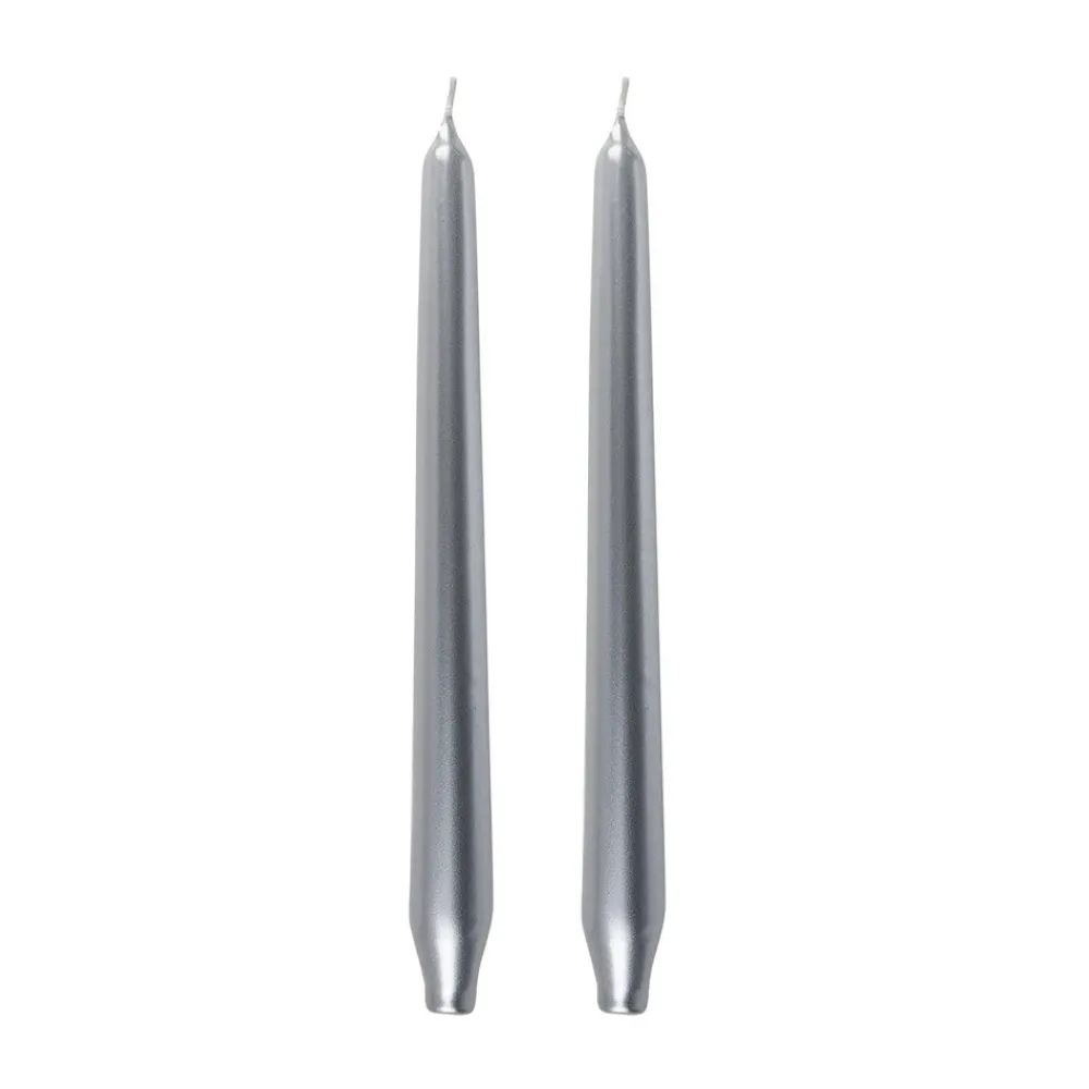 Outlet Home Andy 2-Piece Candle, 24cm, Silver Candles