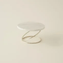 Discount Home Angelina Marble Decorative Candle Holder,17x9cm, Silver Candle Holder