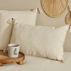 Home Arven Filled Cushion 35cmx55cm, Ecru Cushions