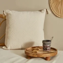 Best Home Arven Filled Cushion, 43cmx43cm, Ecru Cushions