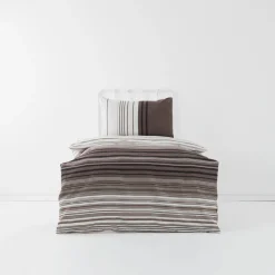 Discount Home Aspen 100% Turkish Cotton Duvet Cover Set, Single, White Brown Black Duvet Cover Sets