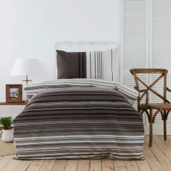 Discount Home Aspen 100% Turkish Cotton Duvet Cover Set, Single, White Brown Black Duvet Cover Sets