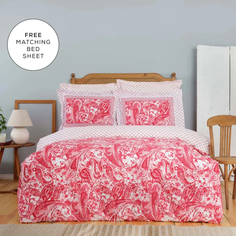 Online Home Bellance 100% Turkish Cotton Duvet Cover Set with Bed Sheet, Double, Multi Duvet Cover Sets