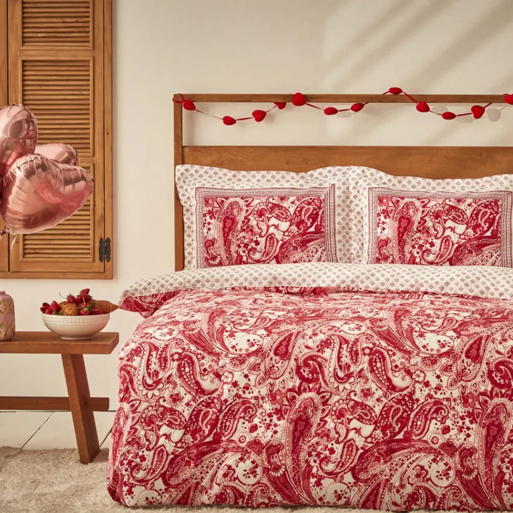 Online Home Bellance 100% Turkish Cotton Duvet Cover Set with Bed Sheet, Double, Multi Duvet Cover Sets