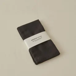 Home Belle 2-Piece Fabric Napkin, 40x40cm, Black Napkin Rings