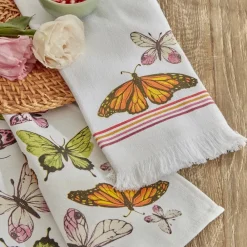 Clearance Home Butterfly 2-Piece 100% Cotton Kitchen Towl, 40cmx60cm, Multi Towels
