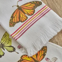 Clearance Home Butterfly 2-Piece 100% Cotton Kitchen Towl, 40cmx60cm, Multi Towels
