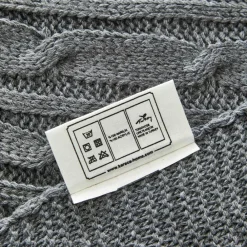 New Home Cable Knit Throw, 130cmx170cm, Grey Throws & Blankets