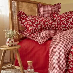 Clearance Home Carlo Duvet Cover Set 100% Turkish Cotton, Double, Red Duvet Cover Sets