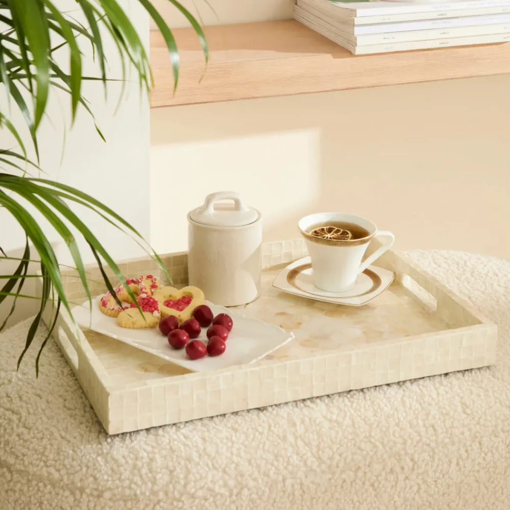 Outlet Carrie Decorative Tray, 45cm, Beige Trays
