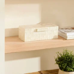 Discount Carrie Decorative Box, 25x12x8,5cm, White Home Storage