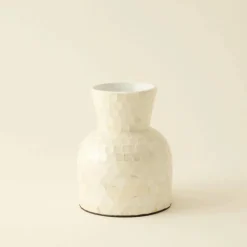 Carrie Vase, 18cm, White Vases