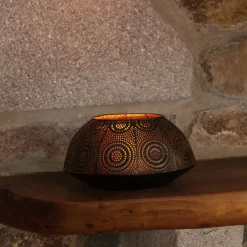 Online Home Casablanca Decorative Lantern, 20cmx10cm, Black Gold Ornaments