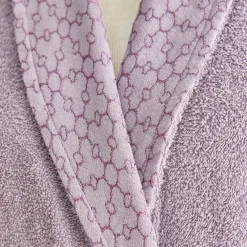 Hot Home Casita Flos 6-Piece 100% Turkish Cotton Family Bathroom Set, Gray, Plum Bathrobes