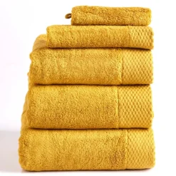 Clearance Home Chandler Modal 100% Turkish Cotton Towel Set, Mustard Towel Sets