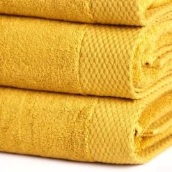 Clearance Home Chandler Modal 100% Turkish Cotton Towel Set, Mustard Towel Sets