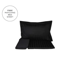 Home Charm Bold 100% Turkish Cotton Duvet Cover Set with Bed Sheet, Single, Black Duvet Cover Sets