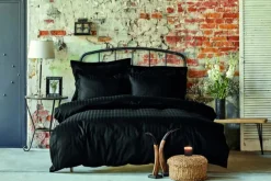 Home Charm Bold 100% Turkish Cotton Duvet Cover Set with Bed Sheet, Single, Black Duvet Cover Sets