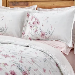 Outlet Home Dalila 100% Turkish Cotton Duvet Cover Set, Double, Pink Duvet Cover Sets