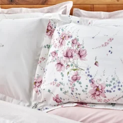 Outlet Home Dalila 100% Turkish Cotton Duvet Cover Set, Double, Pink Duvet Cover Sets