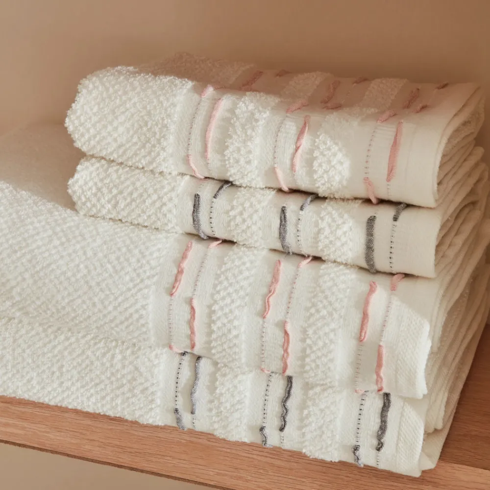 Sale Home Dena 5-Piece 100% Turkish Cotton Family Bathroom Set, Offwhite Bathrobes