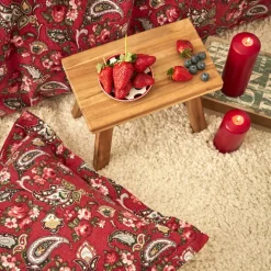 Clearance Home Despina 100% Turkish Cotton Flannel Duvet Cover Set with Bed Sheet, Double, Red Multi Duvet Cover Sets