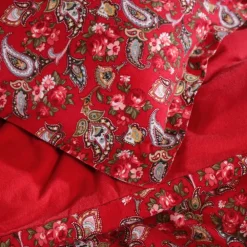 Clearance Home Despina 100% Turkish Cotton Flannel Duvet Cover Set with Bed Sheet, Double, Red Multi Duvet Cover Sets