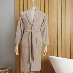 Sale Home Dielle Recycle Bathrobe, S/M, Beige Bathrobes
