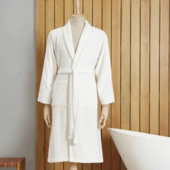 Outlet Home Dielle Recycle Bathrobe, S/M, Offwhite Bathrobes