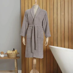 Best Home Dielle Recycle Bathrobe, S/M, Grey Bathrobes