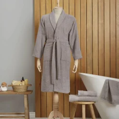 Best Home Dielle Recycle Bathrobe, S/M, Grey Bathrobes