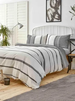 New Home Dobby Woven 100% Turkish Cotton Duvet Cover Set, King, Black White Duvet Cover Sets