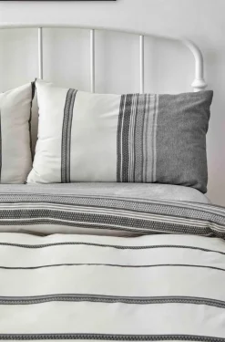 New Home Dobby Woven 100% Turkish Cotton Duvet Cover Set, King, Black White Duvet Cover Sets