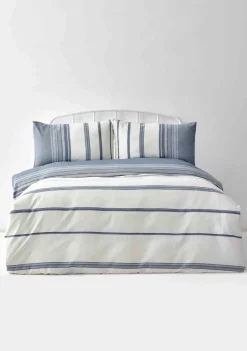 Hot Home Dobby Woven 100% Turkish Cotton Duvet Cover Set, Double, White Indigo Duvet Cover Sets