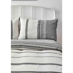 Hot Home Dobby Woven 100% Turkish Cotton Duvet Cover Set, Double, Black White Duvet Cover Sets