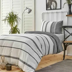 Home Dobby Woven 100% Turkish Cotton Duvet Cover Set, Single, Black White Duvet Cover Sets