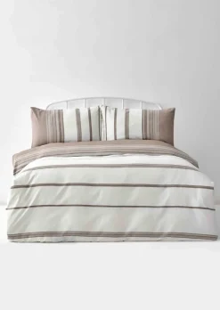 Clearance Home Dobby Woven Duvet Cover Set, King, Brown White Duvet Cover Sets