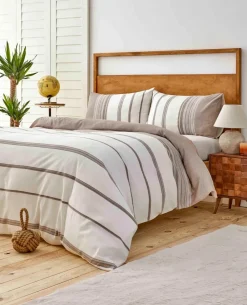 Clearance Home Dobby Woven Duvet Cover Set, King, Brown White Duvet Cover Sets