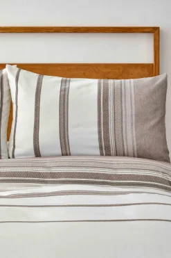 Clearance Home Dobby Woven Duvet Cover Set, King, Brown White Duvet Cover Sets