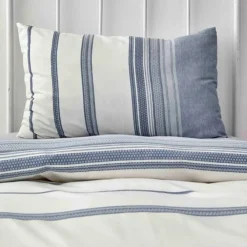 Hot Home Dobby Woven Duvet Cover Set, Single, White Indigo Duvet Cover Sets
