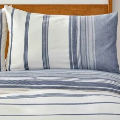 Discount Home Dobby Woven Duvet Cover Set, Super King, White Indigo Duvet Cover Sets