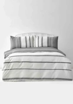 Clearance Home Dobby Woven Duvet Cover Set, Super King, Black White Duvet Cover Sets