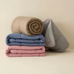 New Home Double Face Duvet Cover, 155x220cm, Blue-Mint Duvet Cover Sets