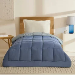 Hot Home Double Face Duvet Cover, 135x200cm, Blue-Mint Duvet Cover Sets