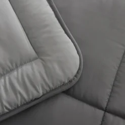 Outlet Home Double Face Duvet Cover, 135x200cm, Anthratice-Grey Duvet Cover Sets