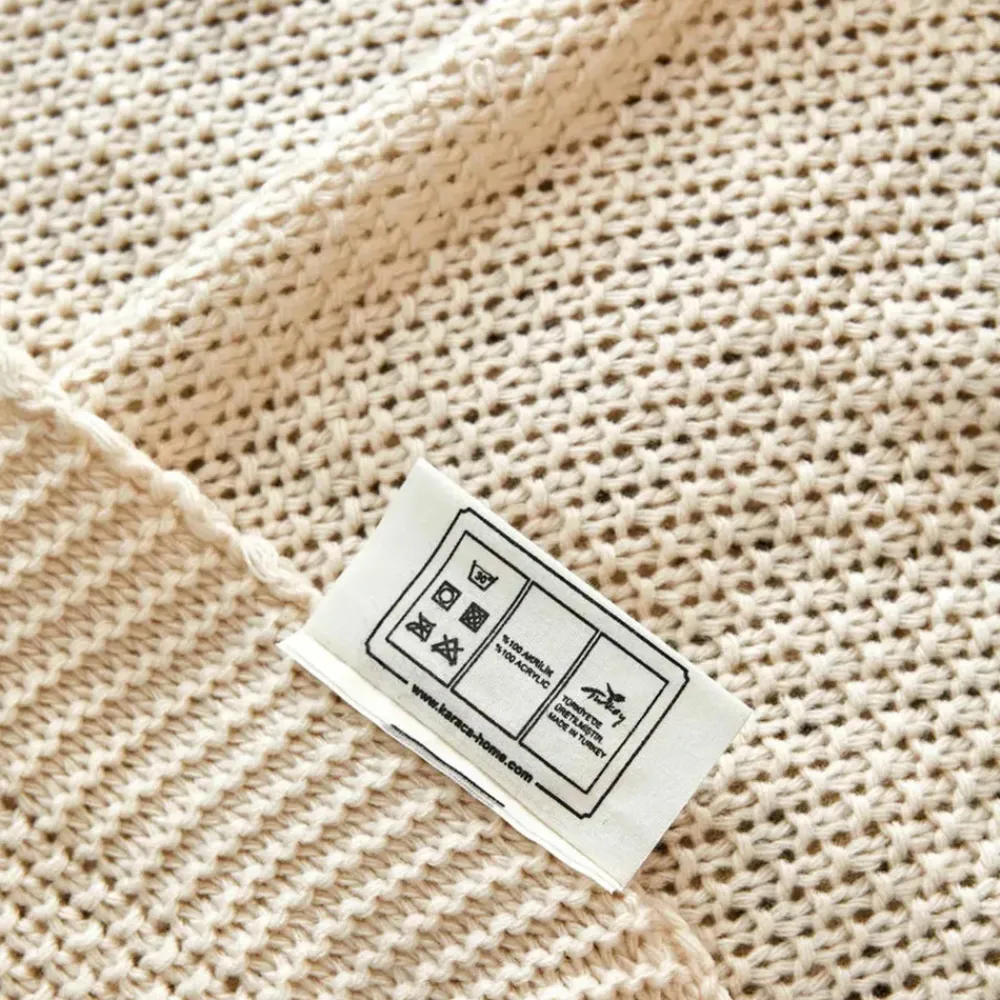 Best Home Double Seed Stitch Throw, 130cmx170cm, Stone Color Throws & Blankets